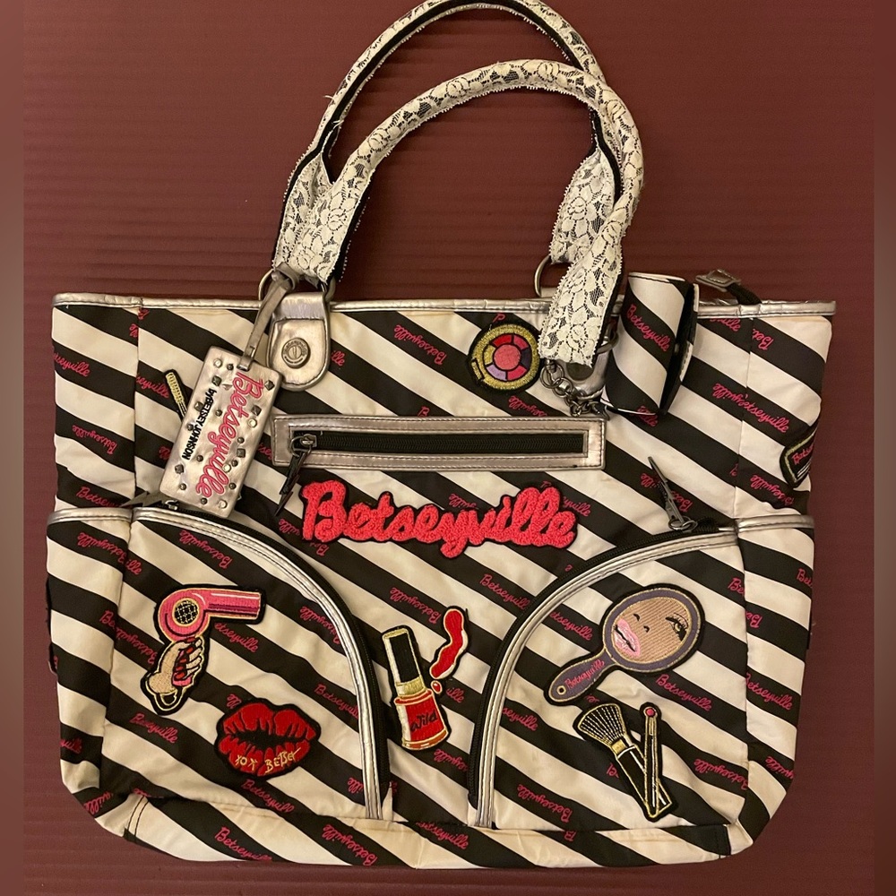 Betsey Johnson Stripe Betseyville Travel Bag